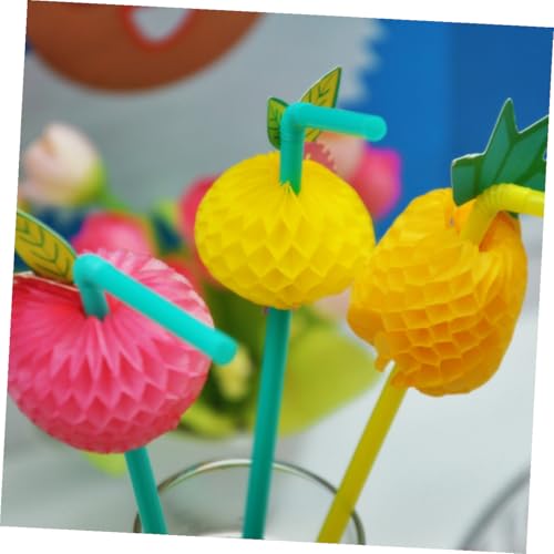 Pajillas plásticas coloridas desechables 3D para fiesta 24 pcs miniatura 3