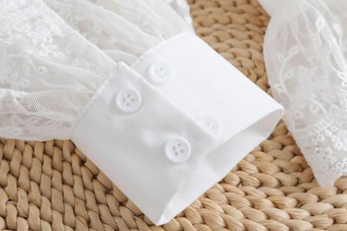 Lolita Accessories White Lace Sleeves False Cuffs Lace Wrist Cuffs White Fingerless Gloves for Women Girls4