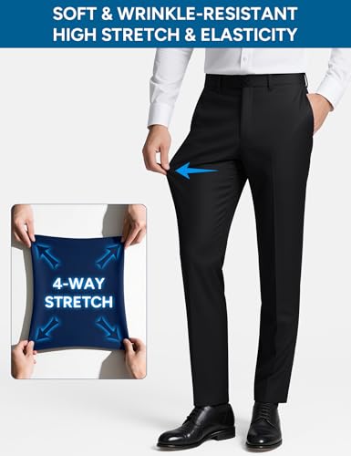 ELPA ELPA Men's Suit with Stretch Fabric 3-Piece Slim Fit Suit with 3 Fit Options (Short/Regular/Tall)3