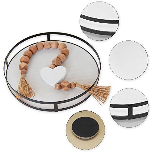 12" Wood Lazy Susan,Wooden Lazy Susan Organizer Display Stand,Turntable 360 Degrees Rotating Table Decor,Round Lazy Susan For Countertop Cabinet Or Dining Table,Farmhouse Table Decor.(White) #TOP5