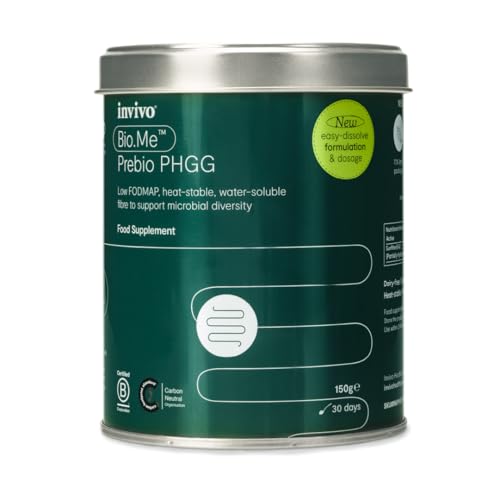 Bio.Me Prebio PHGG (150g Tin - 30 Day Supply) - Prebiotic Fibre Powder Supplement - Water Soluble Fibre to Support Microbial Bacteria Diversity in The Gut - Vegan Friendly & Gluten Free - by Invivo