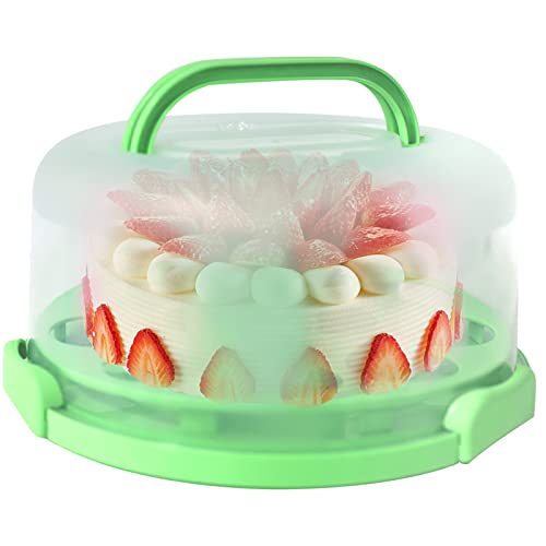 Kalinco Cake Carrier With Lid And Handle, 2 Sets Of Cake Storage Containers (10+8 Inch), Two Sided Base For Cake Transportation, Pie, Nuts, And Other Desserts #TOP1