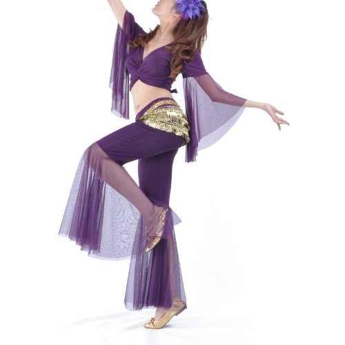 Bellylady Belly Dance Tribal Costume Wrap Top, Black-Black #TOP5