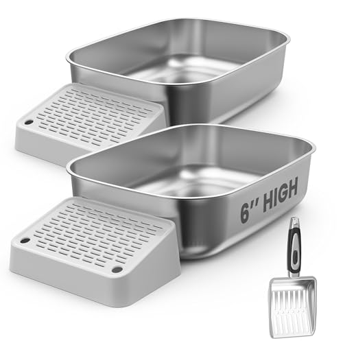 Caja sanitaria para gato acero inoxidable X-Large 2 unidades miniatura 1