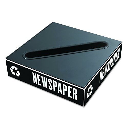 Safco 2987BL Public Square Recycling Receptacle Lid, Slot Cutout for Newspaper and Paper (Base Sold Separately), Black