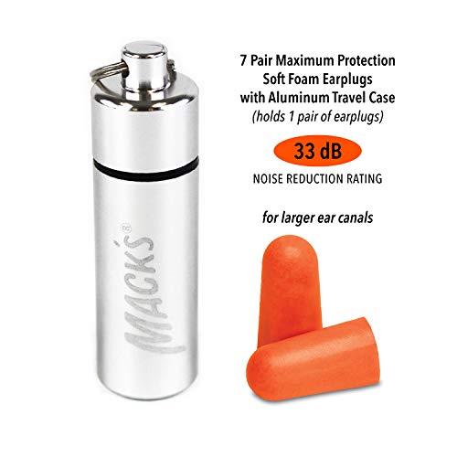 Mack's Maximum Protection Soft Foam Shooting Ear Plugs - 7 Pair Plus Travel Case, 33 Db Highest Nrr – Comfortable Earplugs For Hunting, Tactical, Target, Skeet And Trap Shooting #TOP1