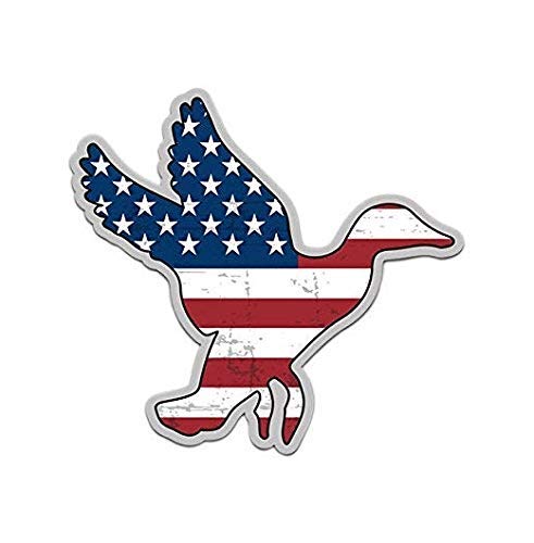 Image of Duck Decal American Flag Waterfowl Hunting USA Hunter Sticker Graphic - Sticker Decal