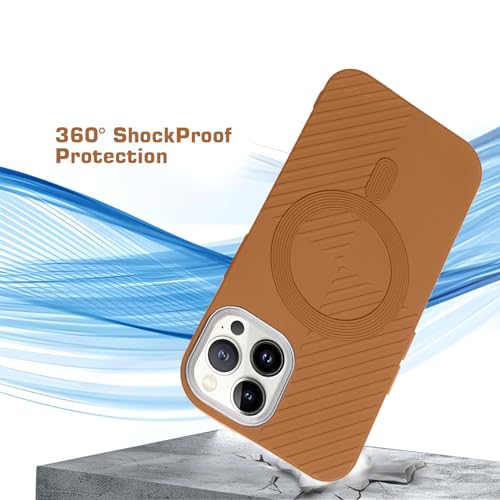 Image of AIBEX Hybrid iPhone 14 Pro Back Cover Case Compatibe with Mag Saf | Shockproof Design |Camera Protection Bump | Back Cover Case for iPhone 14 Pro (PC, TPU) (Brown)