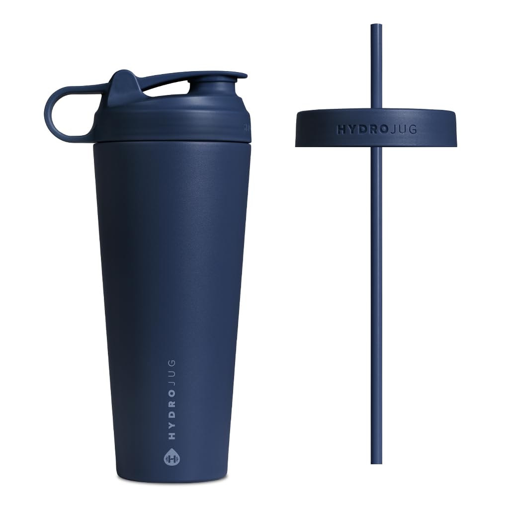 HydroJug Edelstahl Shaker 680 G – Isoliert, Auslaufsicher & Leise! Mit Lautlosem Rührrost Für Klumpenfreie Proteinshakes, BPA-frei, Camo-Design