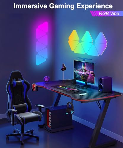 Image of Large Triangle LED Lights for Gaming Setup, DIY Smart Gaming LED Wall Lights Works with Alexa Google Assistant, RGB Triangle Light Panels Music Sync, App Control for Gaming Room Decor Aesthetic,10 Pcs