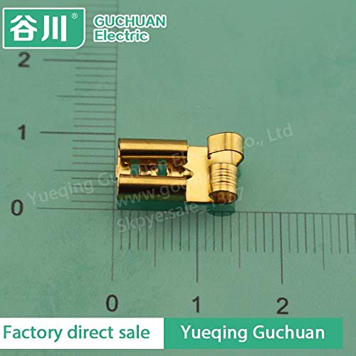 Davitu 6.3mm 250 type chicken feet shape terminal brass crimp terminal DJ6222-D6.3B - (Color: brass color)