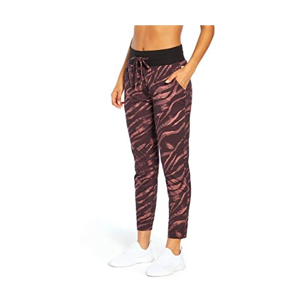 Jessica-Simpson-Sportswear-Womens-Riley-Jogger-Sweatpant Jessica Simpson Sportswear Women's Riley Jogger Sweatpant, Black Mystic Zebra, X-Large