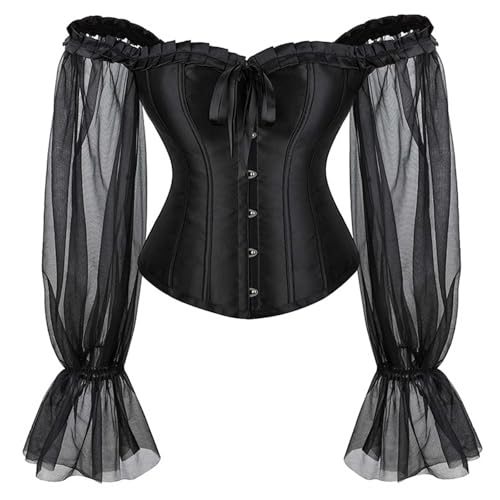 Corset sculptant taille haute en satin avec manches amovibles