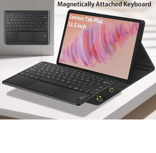 Image of HOM Tri Fold Wireless Bluetooth Keyboard with Trackpad /Touchpad Tablet Cover Case for Lenovo Tab Plus 11.5 inch