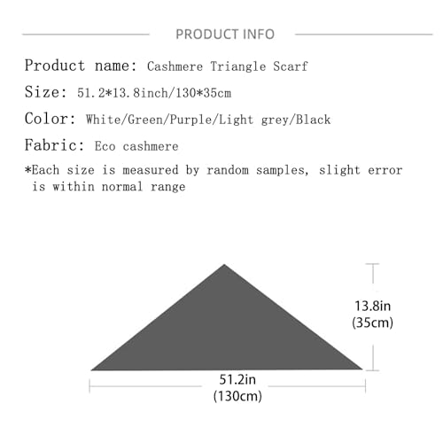 100% Cashmere Triangle Scarf for Women Winter, Wool Scarf Neck Warmer, Warm Triangle Shawl, Womens Long Soft Scarf(White)3