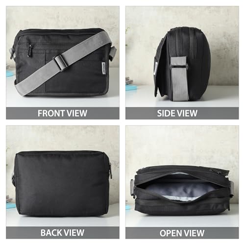 Image of Wooum Sling Bag for Men & Women | Water-Resistant Crossbody Side Bag with Multiple Compartments | Messenger Bag for Office & Travel | 1 Year Warranty | Stylish Money Bag for Daily Use
