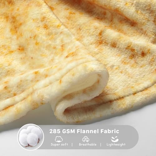 Image of Lhedon Tortilla Baby Blanket 285GSM Soft Flannel Swaddle Wrap | Newborn gifts, baby shower, boys girls, 0-3 6-9 months, wearable wrap, cozy nursery, funny food theme