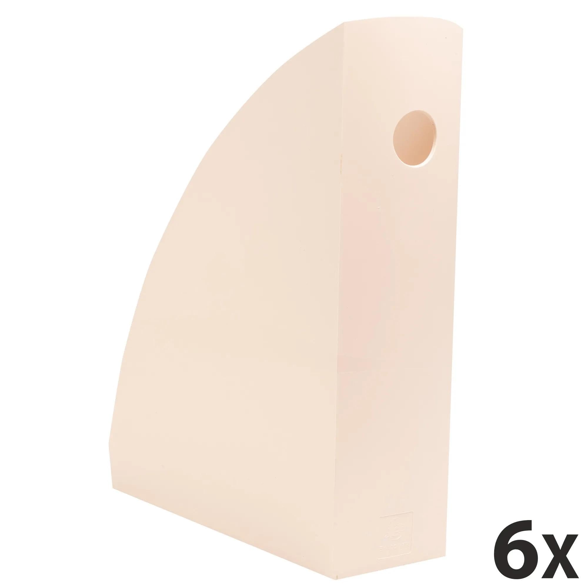 Exacompta - Réf. 18231D - Carton de 6 porte-revues MAG-CUBE Skandi, catalogues, classeur à revues, magazines, rangement pour documents - Dimensions 26,6x8,2x30,5 cm - A4+ - Nude