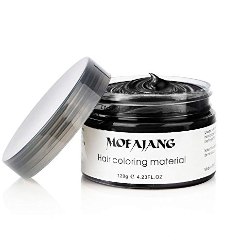Black Hair Color Wax Temporary Hairstyle Cream 4.23 oz Hair Pomades Natural Hairstyle Wax for Kids Men Women Party Cosplay Date Haloween (Black)