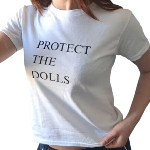 Protect The Dolls T-Shirt - Cropped Fit Baby Tee - Trans Rights Are Human Rights Tee - Screen Printed - LGBTQ+ Pride Shirt - 