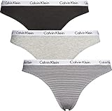 Elastischer Bund Calvin Klein Damen Bikini 3pk Panties, Schwarz (Black/Frozen/Feeder Stripe Black QT6), XS