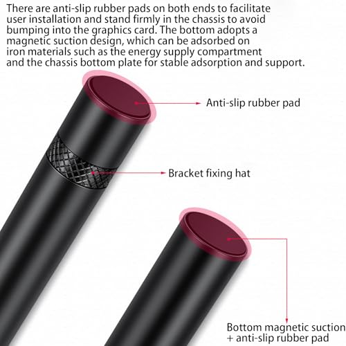 Genérico Soporte para Tarjeta gráfica - Base magnética de aleación de Aluminio | para GPU ITX antiflexión | para Tarjeta gráfica de chasis pequeño Compacto | Bastidor de GPU de Alta Estabilidad - imagen 7