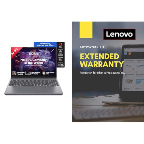 Image of Lenovo IdeaPad Slim 3 AMD Ryzen 7 8840HS 15.3 inch (38.8cm) WUXGA IPS AI PC Laptop(16GB RAM /512GB SSD /Windows 11 /of + Lenovo 2 Year Extended Warranty with Onsite Service (5WS0K75664)
