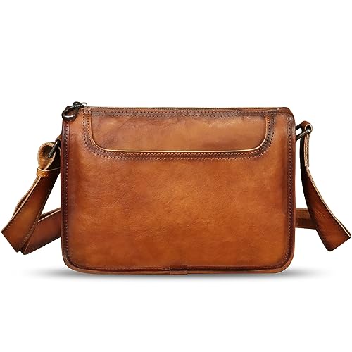 IVTG Genuine Leather Messenger Bag for Men Crossbody Shoulder Bag Casual Sling Daypack Business Daily Sling Purse Satchel2