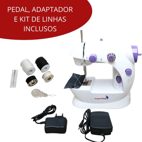 Mini Máquina de Costura Portátil 2 Velocidades Bivolt IWMC507, Importway