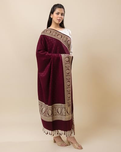 Image of Wrap me Warm Shawl for Women | Soft Viscose Acrylic Poly Wool Shawl - Warm & Lightweight Winter Wrap - Stylish Ethnic Stole for Women - 1010