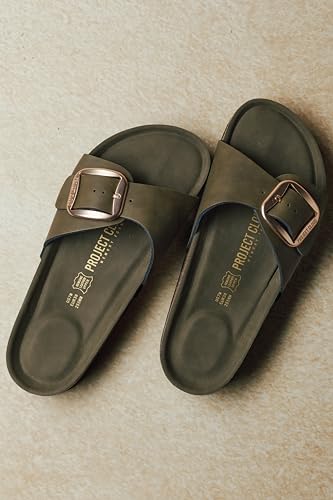 Image of Project Cloud 100% Genuine Leather Sandals Women Dressy Beach Essentials Slides for Women Footwear - Lightweight with Memory Foam Insole Sandals for Women 2026 - Womens Slides