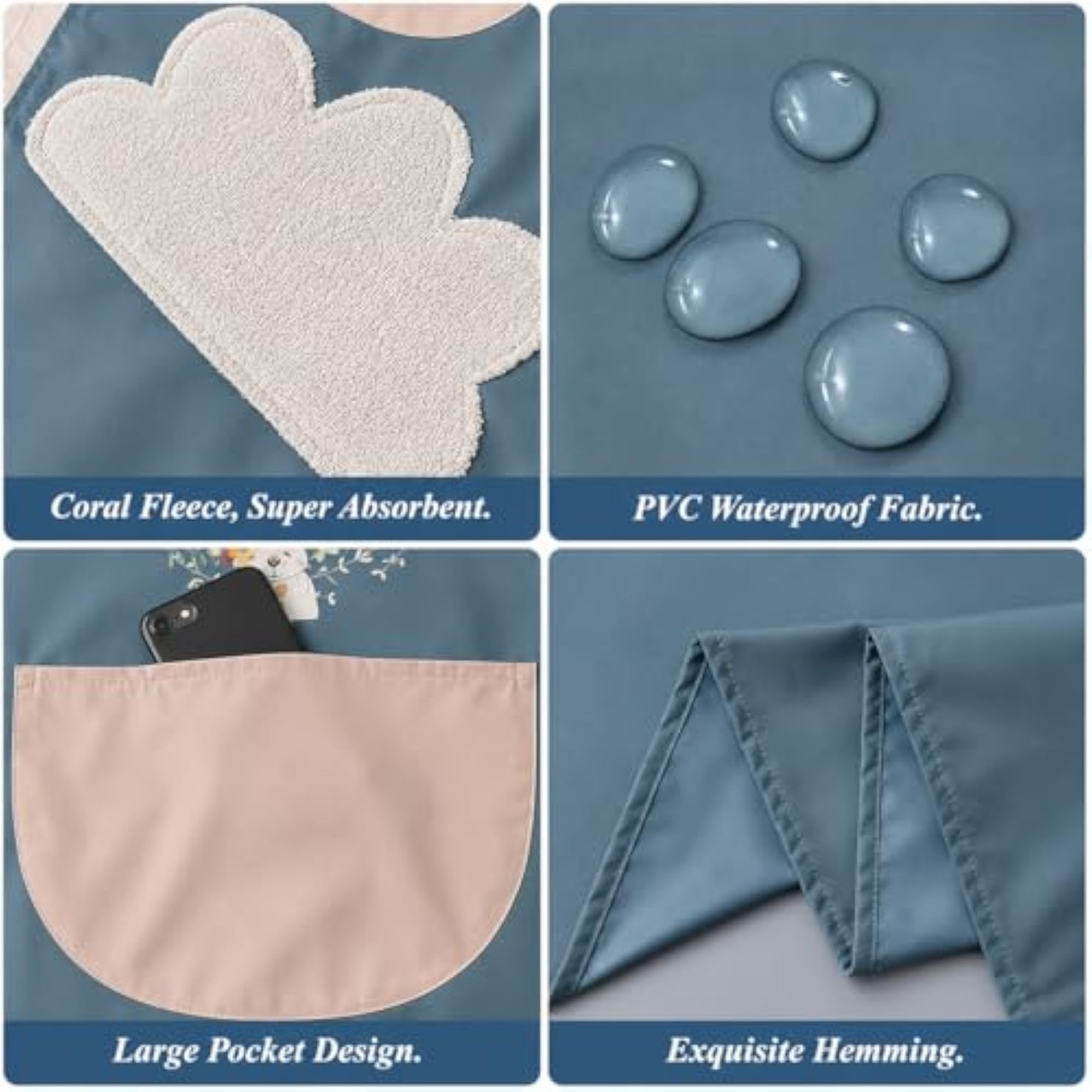 Waterproof Kitchen Apron with Big Front Pocket