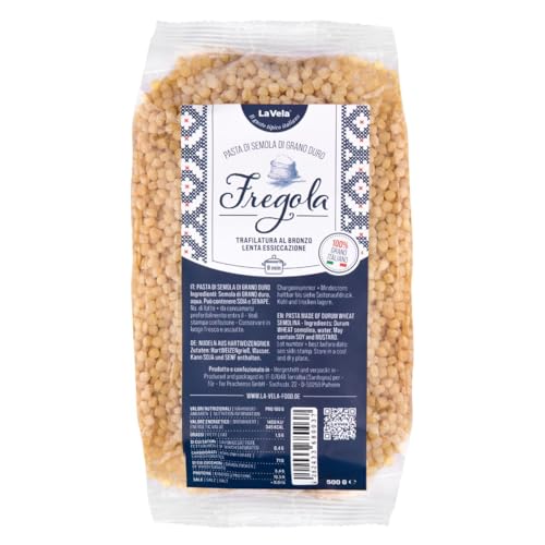 La Vela Fregola Sarda, Pasta, Trafilatura al Bronzo, 500g, Traditionelle Nudel-Spezialität, hergestellt in Sardinien