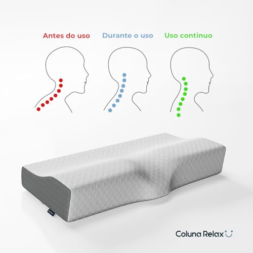 Kit 2 Travesseiros Cervical NASA - Coluna Relax - Suporte Ergonômico com Carvão Ativado e Elevação L