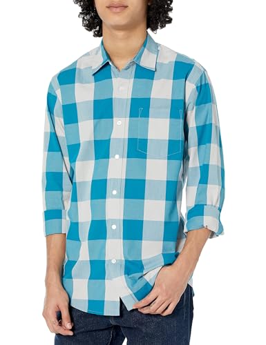 Image of Amazon Essentials Men's Regular-Fit Long-Sleeve Casual Poplin Shirt, Button Front, Business Casual, Collared