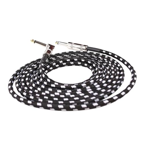 Cable de salida codo 90 grados de 6.35mm para organo electronico y bombo negro