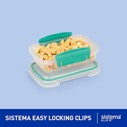 Sistema KLIP IT Food Storage Containers | Airtight & Stackable Meal Prep Containers with Lids | School Lunch Boxes & Snack Boxes | 18 Count (9 Containers & Lids) - Image 4