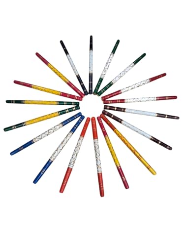 Image of BookMyCostume Wooden White Heavy Sankheda Kolattam Sticks for Dandiya Nights | Traditional Handcrafted Dandiya Sticks for Garba nights | Fancy Dress Accessory for Kids & Adults | (1 Pair - 2 Sticks)