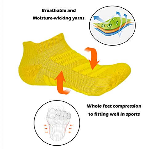 Hycome 5Pairs Men Women Sport Running Ankle Socks with Cushion Low Cut Athletic Sport Socks4