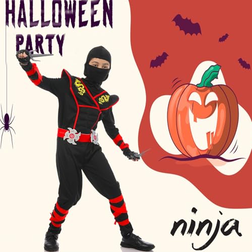 Disfraz Niño Ninja Cosplay Halloween miniatura 2