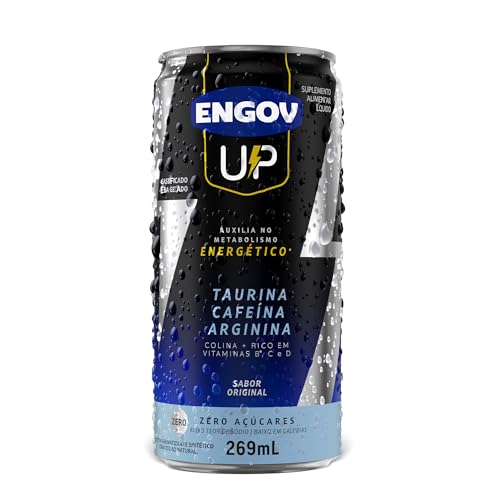Engov Up Original - Bebida Gaseificada para Energia, Disposição e Melhora de Foco - Cafeína, Taurina, Arginina, Baixo em Calorias e Sódio - 269ml