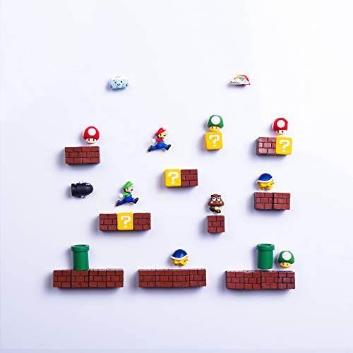 39 PCs 3D Super Mario Fridge Magnets Christmas Magnets Whiteboard Magnets 39 Full Combo Resin Cute & Fun Refrigerator Magnets Perfect for Ornaments Decoration collectionism