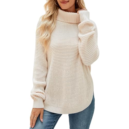 QIANSIQIANBO Women Sweaters Fall Waffle Knit...