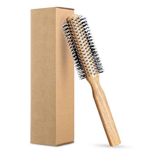 Premium Quality Wooden Round Brush for Hair Styling Barrel Finish For Unisex