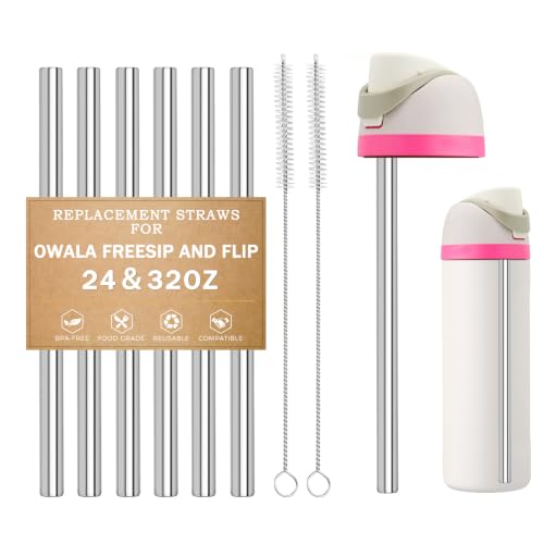 Image of LUCKINEE 6pcs Replacement Straws for Owala Cup FreeSip /Flip 24oz 32oz