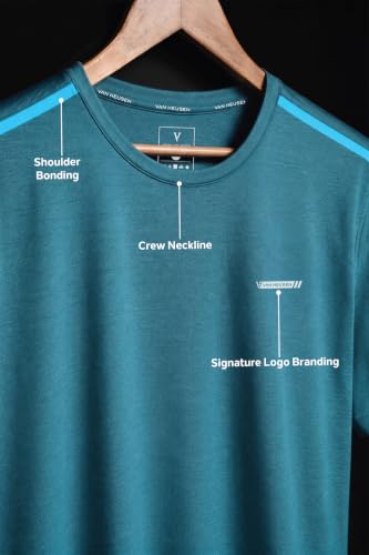 Image of Van Heusen Men's Running T-Shirt | Regular Fit | Crew Neck | Soft Breathable Mircofiber | Casual Wear | Summer Favorite | Shoulder Bonding |Sports T-Shirt | Style 61005