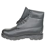 Kingshow Brand Men's Black Color Tall & Warm Genuine Leather Winter Boots (10.5, Black)