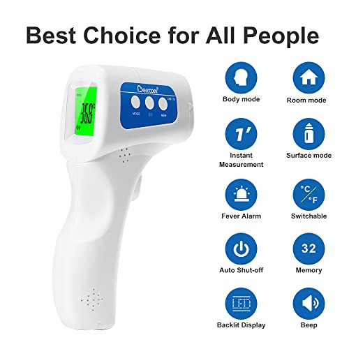 Berrcom Non Contact Infrared Forehead Thermometer Jxb-178 Contactless Thermometer 3 In 1 For Kids Infant Adult Fever Check #TOP2