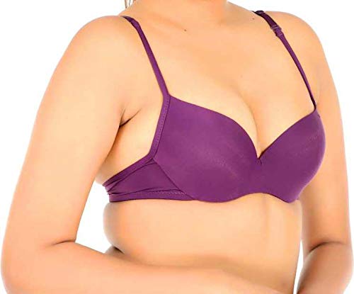 Image of Brachy Women's 85% Polyamide, 15% Elastane Heavily Padded Underwire Push Up Bra Pink