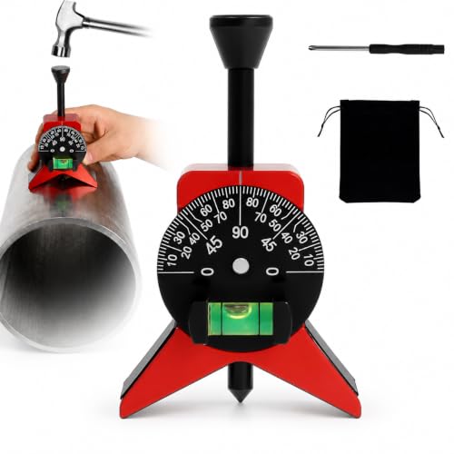 MCCKLE Pipe Center Finder Tool Magnetic Pipefitter Tool with Protractor